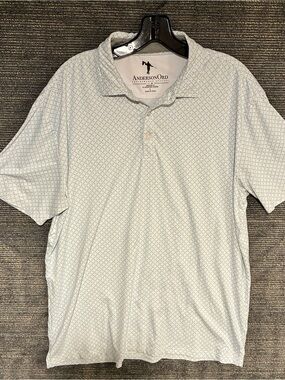AndersonOrd Men's Pale Blue Printed Golf Performance Polo Shirt